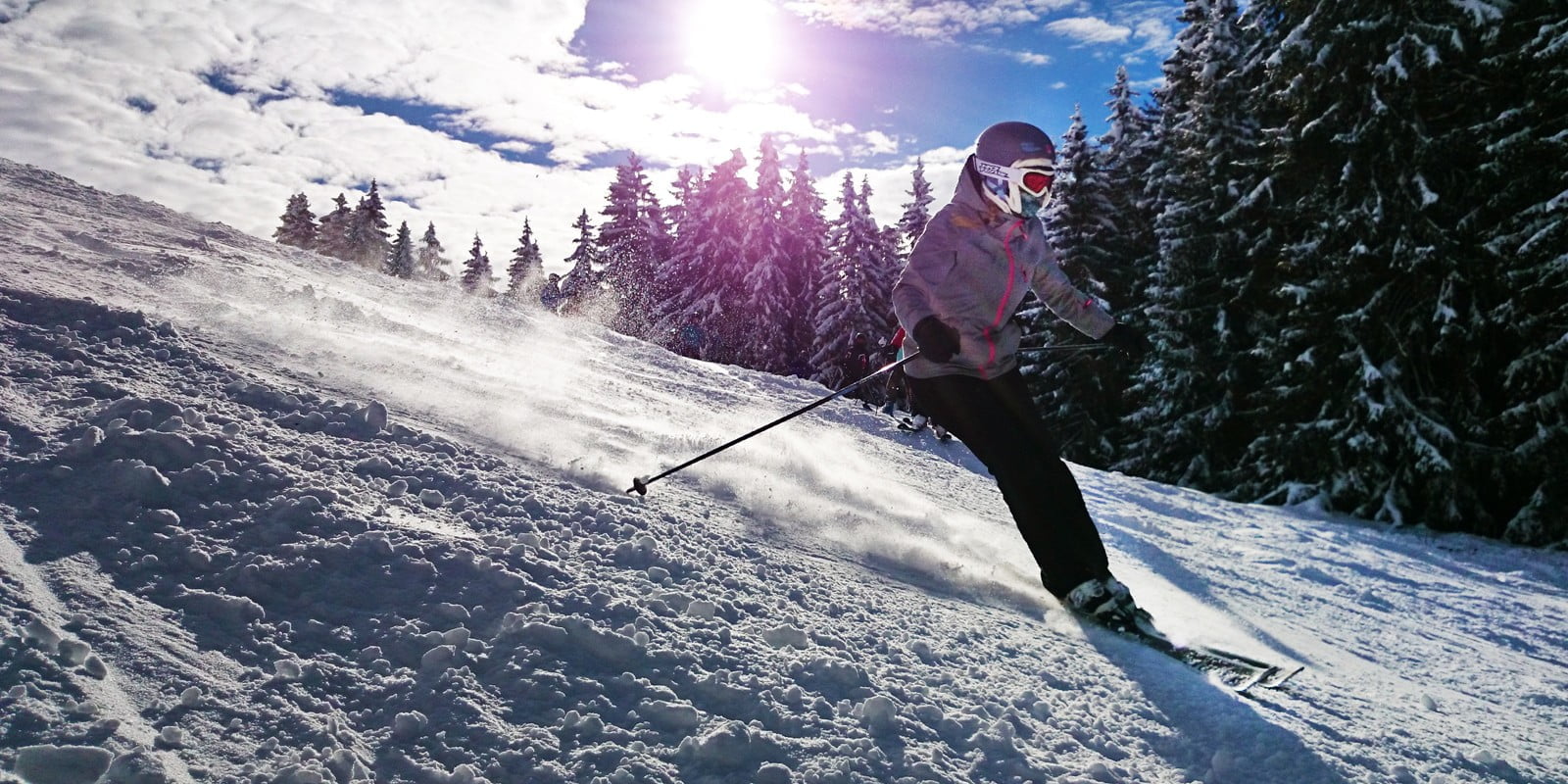 Skiër piste